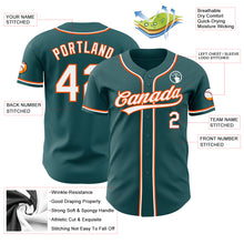 Laden Sie das Bild in den Galerie-Viewer, Custom Midnight Green White-Orange Authentic Baseball Jersey
