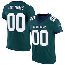 Load image into Gallery viewer, Custom Midnight Green White Gray-Navy Mesh Authentic Football Jersey
