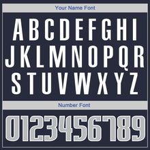 Load image into Gallery viewer, Custom Navy Gray-Blue Authentic Throwback Basketball Jersey
