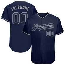 Load image into Gallery viewer, Custom Navy Navy-Gray Authentic Baseball Jersey
