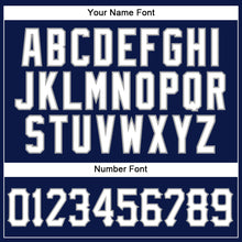 Load image into Gallery viewer, Custom Navy White Pinstripe White-Gray Authentic Baseball Jersey

