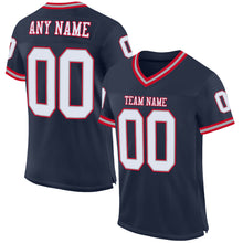Load image into Gallery viewer, Custom Navy White-Gray Mesh Authentic Throwback Football Jersey
