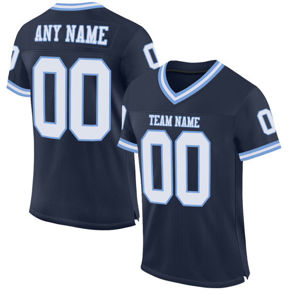 Cheap Custom Navy White-Light Blue Mesh Authentic Throwback Football Jersey  Free Shipping – CustomJerseysPro