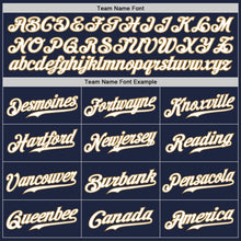 Load image into Gallery viewer, Custom Navy White-Old Gold Authentic Baseball Jersey
