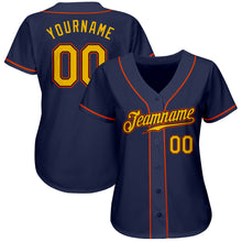 Charger l&#39;image dans la galerie, Custom Navy Gold-Orange Authentic Baseball Jersey
