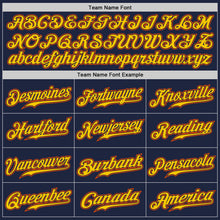 Charger l&#39;image dans la galerie, Custom Navy Gold-Orange Authentic Baseball Jersey
