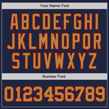 Load image into Gallery viewer, Custom Navy Old Gold-Red Authentic Baseball Jersey
