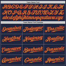 Load image into Gallery viewer, Custom Navy Old Gold-Red Authentic Baseball Jersey

