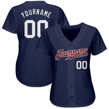 Load image into Gallery viewer, Custom Navy White-Maroon Authentic Baseball Jersey
