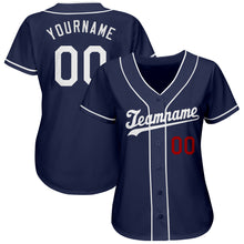 Charger l&#39;image dans la galerie, Custom Navy White-Red Authentic Baseball Jersey
