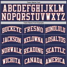 Load image into Gallery viewer, Custom Navy White-Orange Authentic Throwback Basketball Jersey
