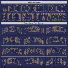 Load image into Gallery viewer, Custom Navy Navy-Old Gold Authentic Throwback Basketball Jersey
