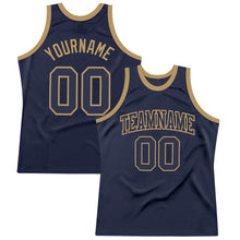 Загрузить изображение в средство просмотра галереи, Custom Navy Navy-Old Gold Authentic Throwback Basketball Jersey

