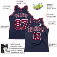 Load image into Gallery viewer, Custom Navy Maroon-White Authentic Throwback Basketball Jersey
