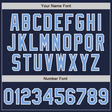 Load image into Gallery viewer, Custom Navy Light Blue-White Authentic Baseball Jersey
