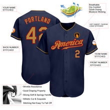 Laden Sie das Bild in den Galerie-Viewer, Custom Navy Old Gold-Red Authentic Baseball Jersey
