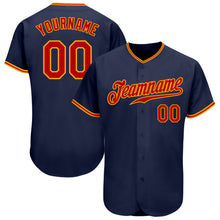 Load image into Gallery viewer, Custom Navy Red-Gold Authentic Baseball Jersey
