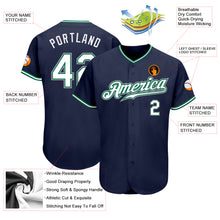 Load image into Gallery viewer, Custom Navy White-Kelly Green Authentic Baseball Jersey
