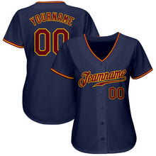 Load image into Gallery viewer, Custom Navy Crimson-Gold Authentic Baseball Jersey
