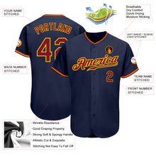 Load image into Gallery viewer, Custom Navy Crimson-Gold Authentic Baseball Jersey
