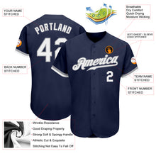 Charger l&#39;image dans la galerie, Custom Navy White-Gray Authentic Baseball Jersey
