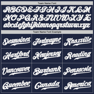 Custom Navy White-Gray Authentic Baseball Jersey