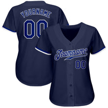 Load image into Gallery viewer, Custom Navy Royal-White Authentic Baseball Jersey
