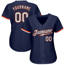 Laden Sie das Bild in den Galerie-Viewer, Custom Navy White-Orange Authentic Baseball Jersey
