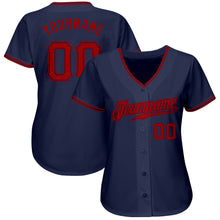 Laden Sie das Bild in den Galerie-Viewer, Custom Navy Red Authentic Baseball Jersey
