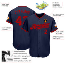 Laden Sie das Bild in den Galerie-Viewer, Custom Navy Red Authentic Baseball Jersey
