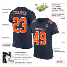 Laden Sie das Bild in den Galerie-Viewer, Custom Navy Orange-White Mesh Authentic Football Jersey
