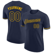 Load image into Gallery viewer, Custom Navy Navy-Gold Performance T-Shirt
