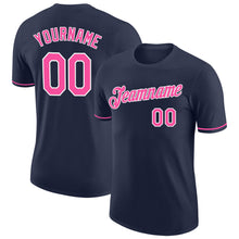 Load image into Gallery viewer, Custom Navy Pink-White Performance T-Shirt
