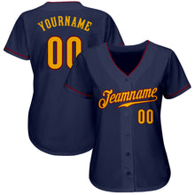 Charger l&#39;image dans la galerie, Custom Navy Gold-Crimson Authentic Baseball Jersey
