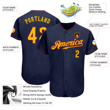 Charger l&#39;image dans la galerie, Custom Navy Gold-Crimson Authentic Baseball Jersey
