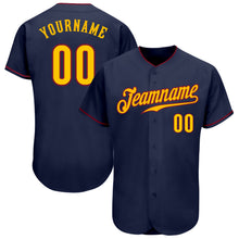 Charger l&#39;image dans la galerie, Custom Navy Gold-Crimson Authentic Baseball Jersey
