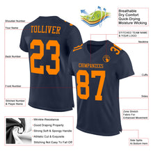 Laden Sie das Bild in den Galerie-Viewer, Custom Navy Bay Orange Mesh Authentic Football Jersey
