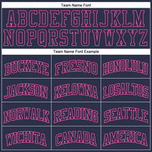 Загрузить изображение в средство просмотра галереи, Custom Navy Navy-Pink Authentic Throwback Basketball Jersey
