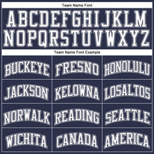Загрузить изображение в средство просмотра галереи, Custom Navy White Navy-Gray Authentic Throwback Basketball Jersey
