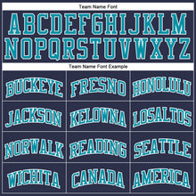 Загрузить изображение в средство просмотра галереи, Custom Navy Teal-White Authentic Throwback Basketball Jersey
