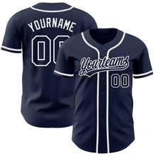 Load image into Gallery viewer, Custom Navy Navy-White Authentic Baseball Jersey
