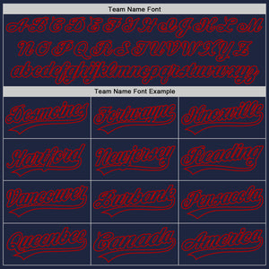 Custom Navy Navy-Red Authentic Baseball Jersey