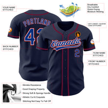 Load image into Gallery viewer, Custom Navy Royal-Red Authentic Baseball Jersey
