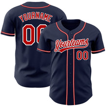 Загрузить изображение в средство просмотра галереи, Custom Navy Red-White Authentic Baseball Jersey
