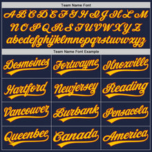 Laden Sie das Bild in den Galerie-Viewer, Custom Navy Crimson-Gold Authentic Baseball Jersey
