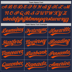 Custom Navy Orange-Navy Authentic Baseball Jersey
