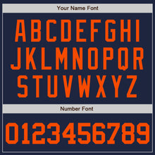 Load image into Gallery viewer, Custom Navy Orange-Navy Authentic Baseball Jersey
