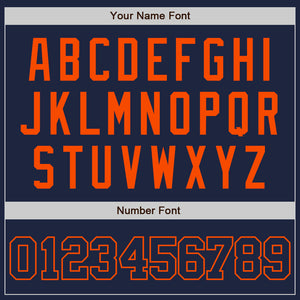 Custom Navy Navy-Orange Authentic Baseball Jersey