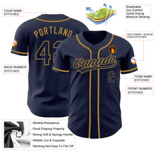 Load image into Gallery viewer, Custom Navy Navy-Old Gold Authentic Baseball Jersey
