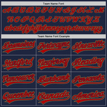 Load image into Gallery viewer, Custom Navy Red-Old Gold Authentic Baseball Jersey
